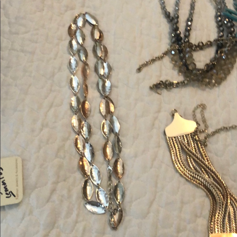 Leave cooper silver necklace